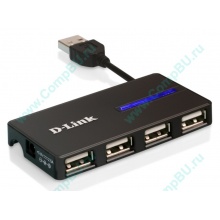 Карманный USB 2.0 концентратор D-Link DUB-104 в Уфе, USB хаб DLink DUB104 (Уфа)