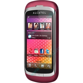 Красно-розовый телефон Alcatel One Touch 818 (Уфа)