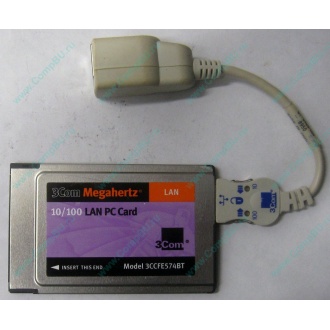 Сетевая карта для ноутбука 3COM Mehahertz 3CCFE574BT (PCMCIA) - Уфа